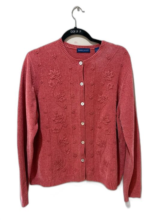 Karen Scott Sweaters - Vintage Pink Knit Cardigan Sweater